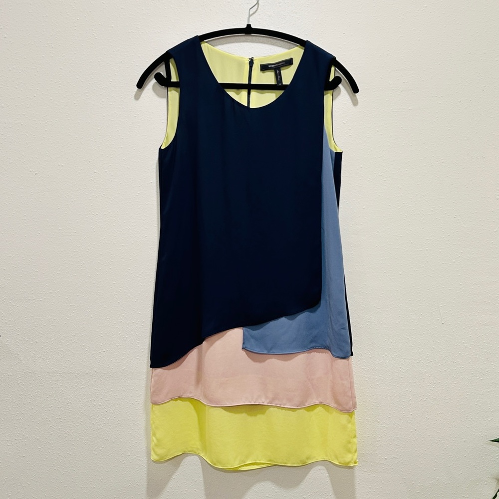 Like New BCBGMAXAZRIA Haley Color Block Sleeveless Dress Size 2